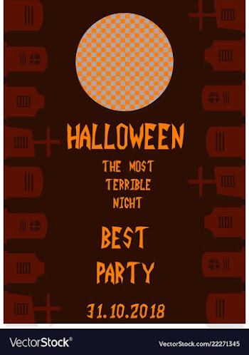 Halloween vertical background flyer or invitation vector image