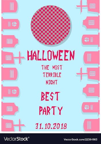 Halloween vertical background flyer or invitation vector image