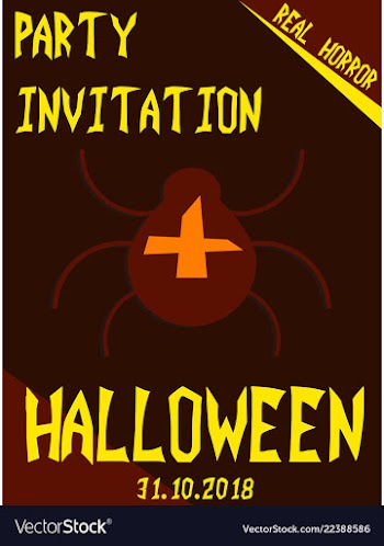 Halloween vertical background flyer or invitation vector image