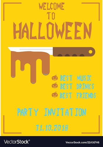 Halloween vertical background flyer or invitation vector image