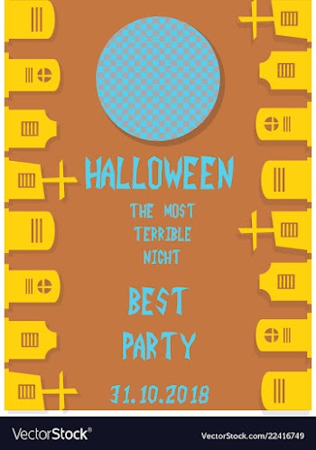 Halloween vertical background flyer or invitation vector image