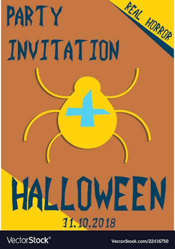 Halloween vertical background flyer or invitation vector image