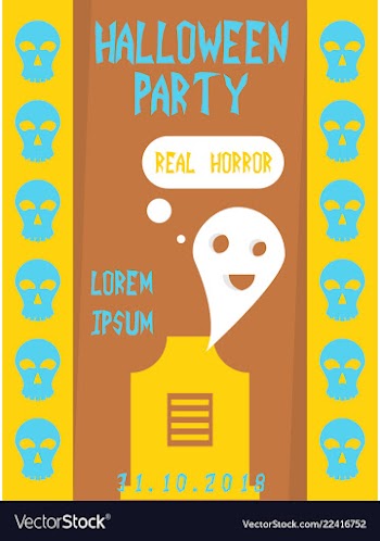 Halloween vertical background flyer or invitation vector image