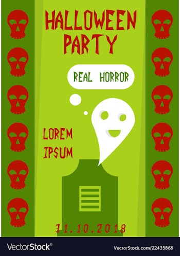 Halloween vertical background flyer or invitation vector image
