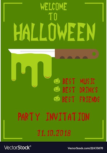 Halloween vertical background flyer or invitation vector image