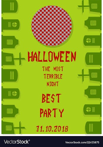 Halloween vertical background flyer or invitation vector image