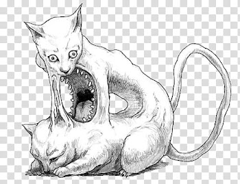 Halloween , white monster cat artwork transparent background PNG clipart