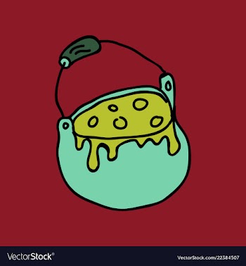 Halloween witch cauldron with bubbling goo vector image