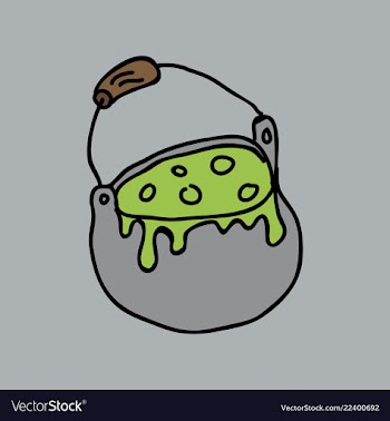 Halloween witch cauldron with bubbling goo vector image