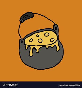 Halloween witch cauldron with bubbling goo vector image