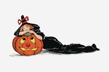 Halloween witch clipart, vintage festive | Free Photo - rawpixel