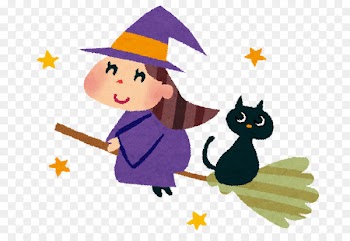 Halloween witch Illustration Black cat Broom - halloween 