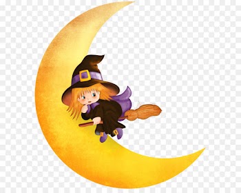 Halloween Witch Moon Clip art - Halloween Witch on the Moon PNG Clipart 