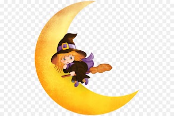Halloween Witchcraft Moon Clip art - Boy wizard on the moon 