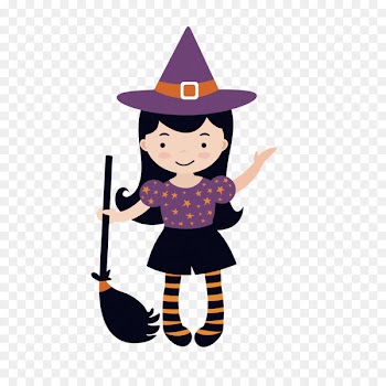 Halloween Witchcraft Royalty-free Clip art - Halloween little witch painted 4 
