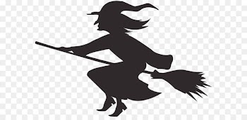 Halloween Witchcraft Silhouette Sewing - Halloween Witch Silhouette PNG Clip Art Image 
