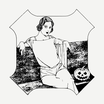 Halloween woman drawing, vintage illustration | Free PSD - rawpixel