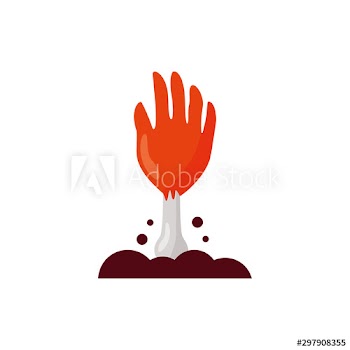 halloween zombie hand coming out of the ground