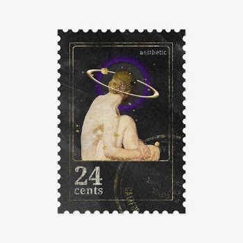 Halo angel ephemera post stamp | Free PSD - rawpixel