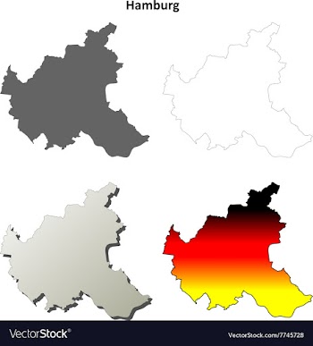 Hamburg outline map set vector image