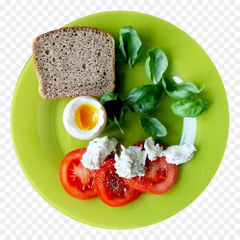Hamburger Breakfast Fast food - Food Plate Top View 