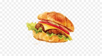 Hamburger Breakfast sandwich Cheeseburger Fast food Buffalo burger - Butter hamburger hand painting material picture 