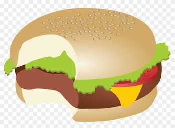 Hamburger Cheeseburger Fast Food Veggie Burger Submarine - Burger Bite Clipart