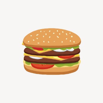 Hamburger clipart, fast food illustration | Free PSD - rawpixel