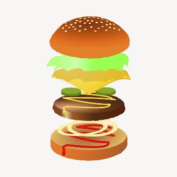 Hamburger clipart, food illustration. Free | Free Photo - rawpixel