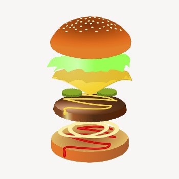 Hamburger clipart, food illustration vector. | Free Vector - rawpixel