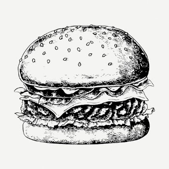 Hamburger drawing clipart, food illustration | Free PSD - rawpixel