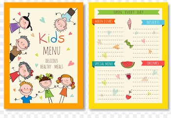 Hamburger Drawing Kids meal Menu - Vector Children's menu 