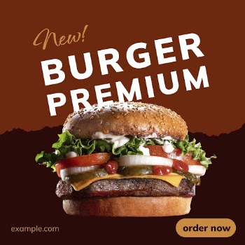 Hamburger Facebook post template, aesthetic | Free PSD Template - rawpixel
