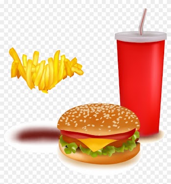 Hamburger Fast Food Soft Drink French Fries - Junk Food With X