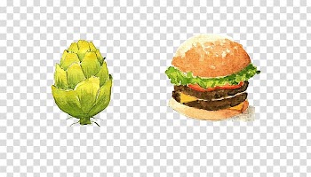 Hamburger Hot dog Sushi Fast food Watercolor painting, Beef burger with vegetables transparent background PNG clipart