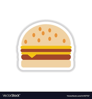 Hamburger icon burger sticker vector image