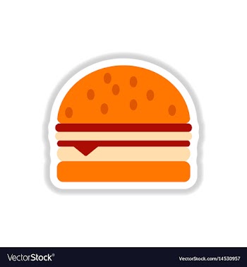 Hamburger icon burger sticker vector image