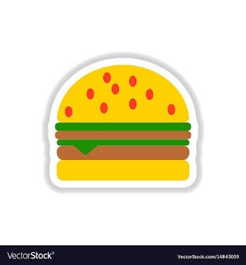 Hamburger icon burger sticker vector image