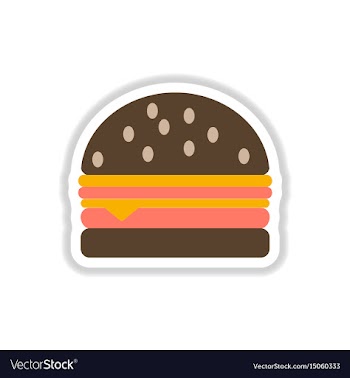 Hamburger icon burger sticker vector image