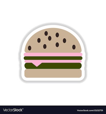 Hamburger icon burger sticker vector image