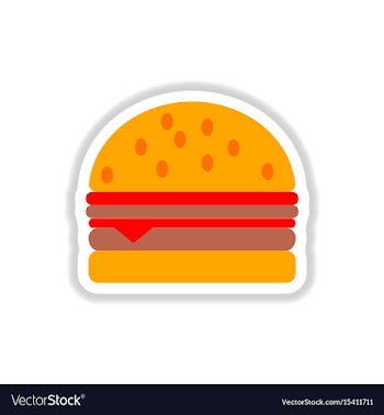 Hamburger icon burger sticker vector image