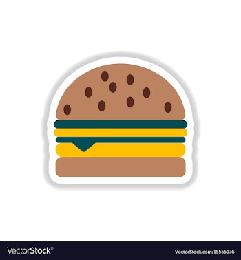 Hamburger icon burger sticker vector image