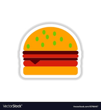 Hamburger icon burger sticker vector image