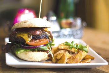 Hamburger on Plate