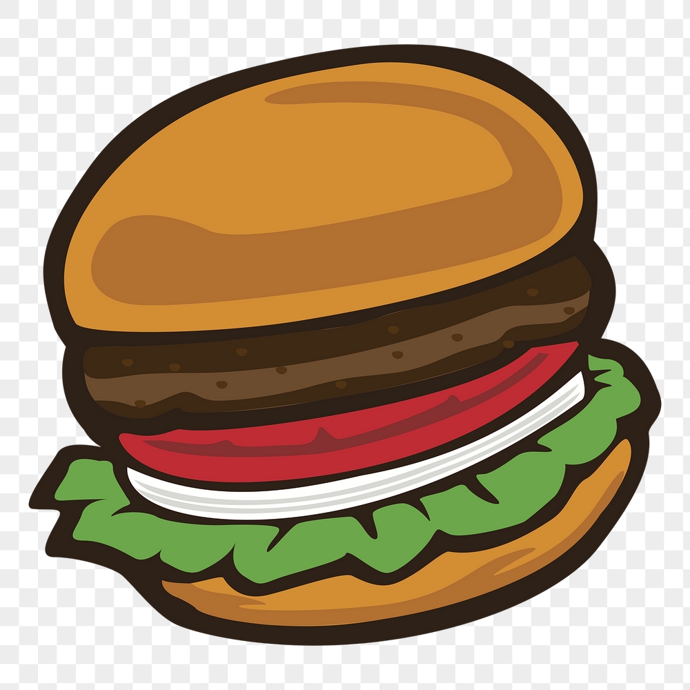 Hamburger png sticker, fast food | Free PNG - rawpixel