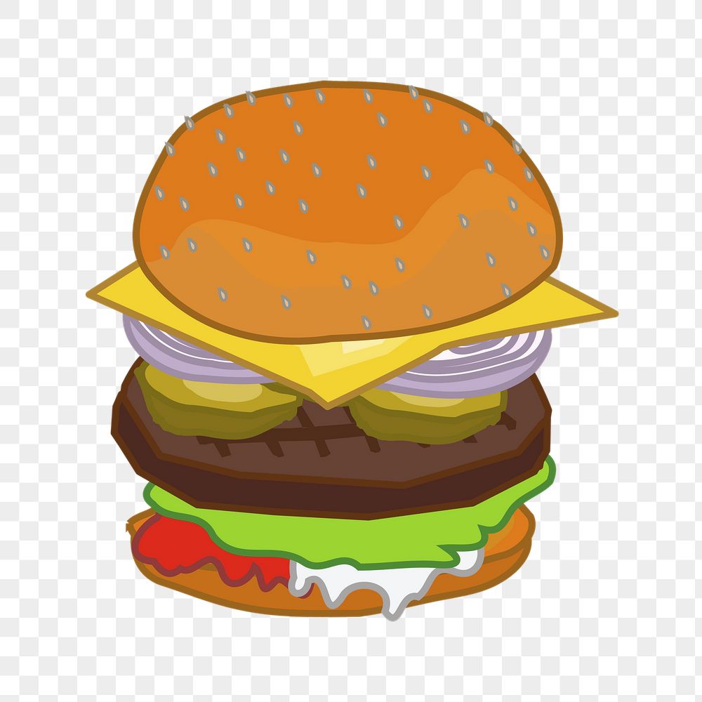 Hamburger png sticker, fast food | Free PNG - rawpixel