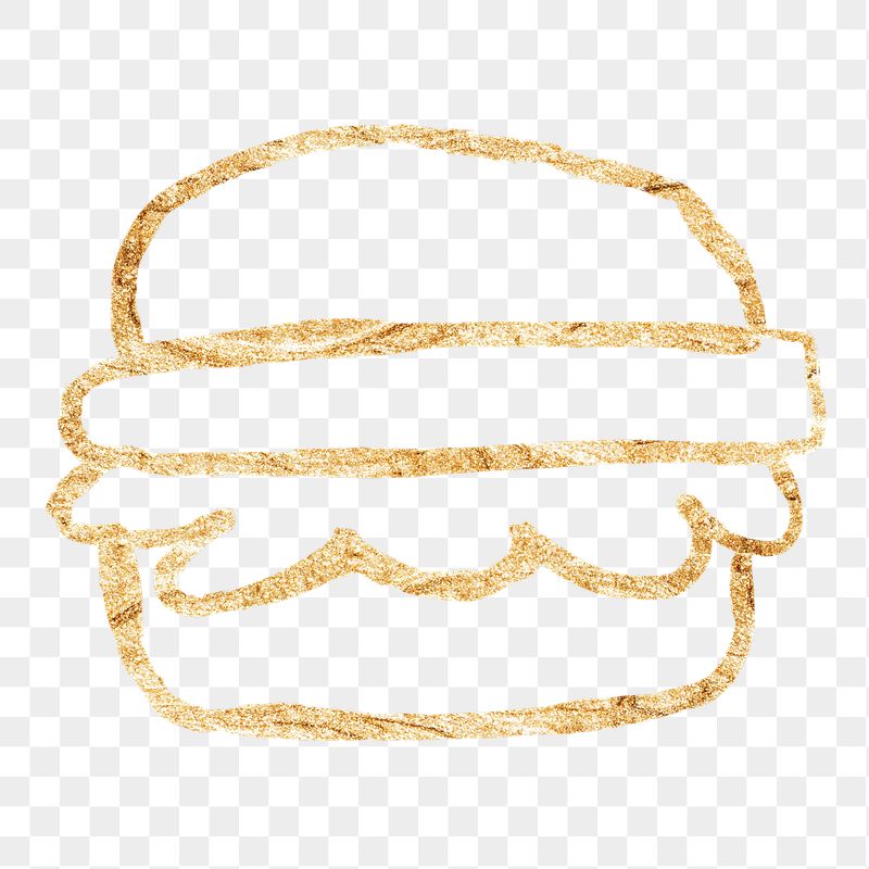 Hamburger png sticker, gold glittery | Free PNG Illustration - rawpixel