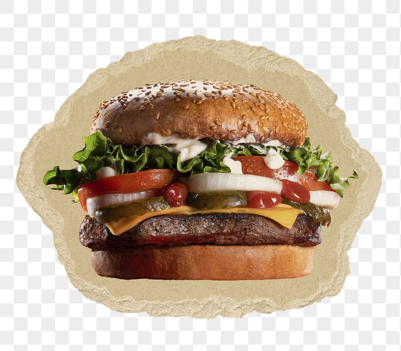 Hamburger png sticker,  ripped | Free PNG - rawpixel