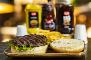 Hamburger Sandwich In Close-Up View