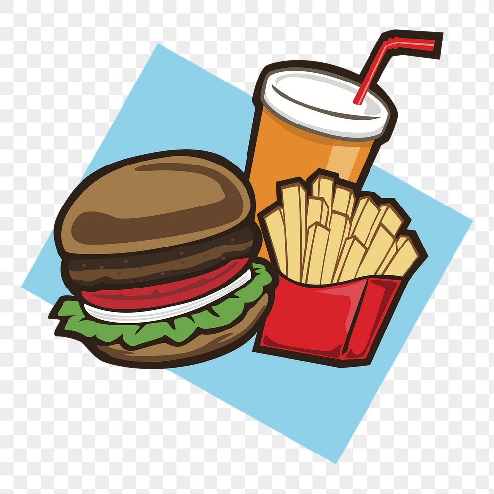 Hamburger set png sticker, fast | Free PNG - rawpixel